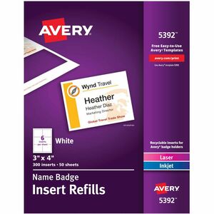 Avery Dennison Avery Name Badge Insert Refill - AVERY DENNISON - 5392 at Sears.com