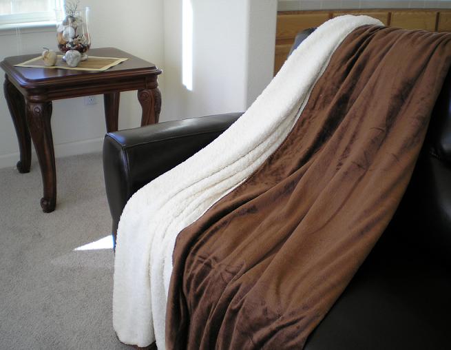 OctoRose � SUPER SOFT Queen FAUX FUR / MICRO FIBER BLANKET / Bedspread / Throw - Brown at Sears.com