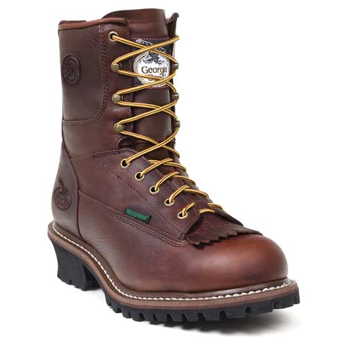 GEORGIA G7113 8" WP Logger Boots Work Shoe Brown Men SZ Wide at Sears.com
