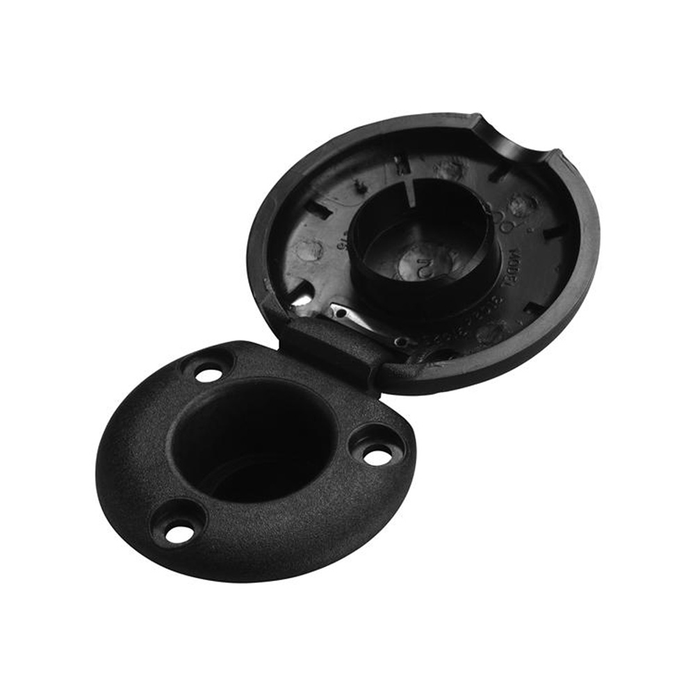 Attwood Round 2-Pin Base f/Straight Pole w/Stainless Steel Cover - Black at Sears.com