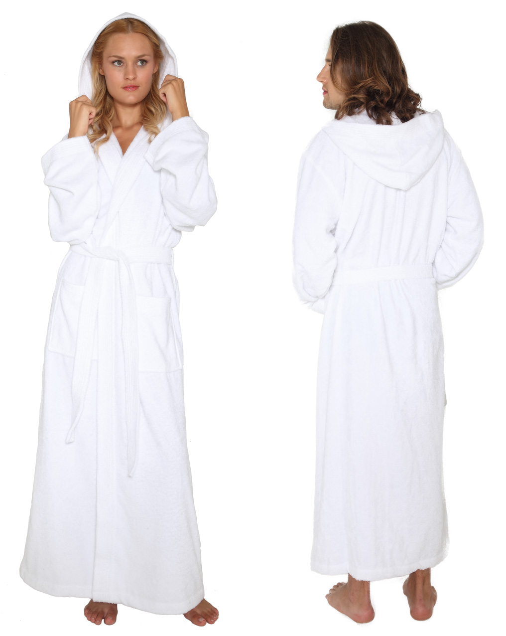 ARUS Womens and Mens Turkish Terry Cotton Full Length Hooded Bathrobe at Sears.com