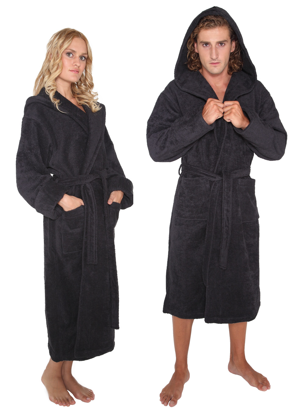 ARUS Womens and Mens High Grade Turkish Terry Cotton Hooded Bathrobe at Sears.com