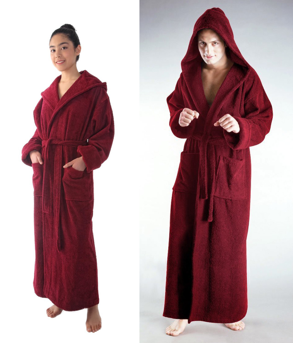 ARUS Womens and Mens High Grade Turkish Terry Cotton Full Length Hooded Bathrobe at Sears.com
