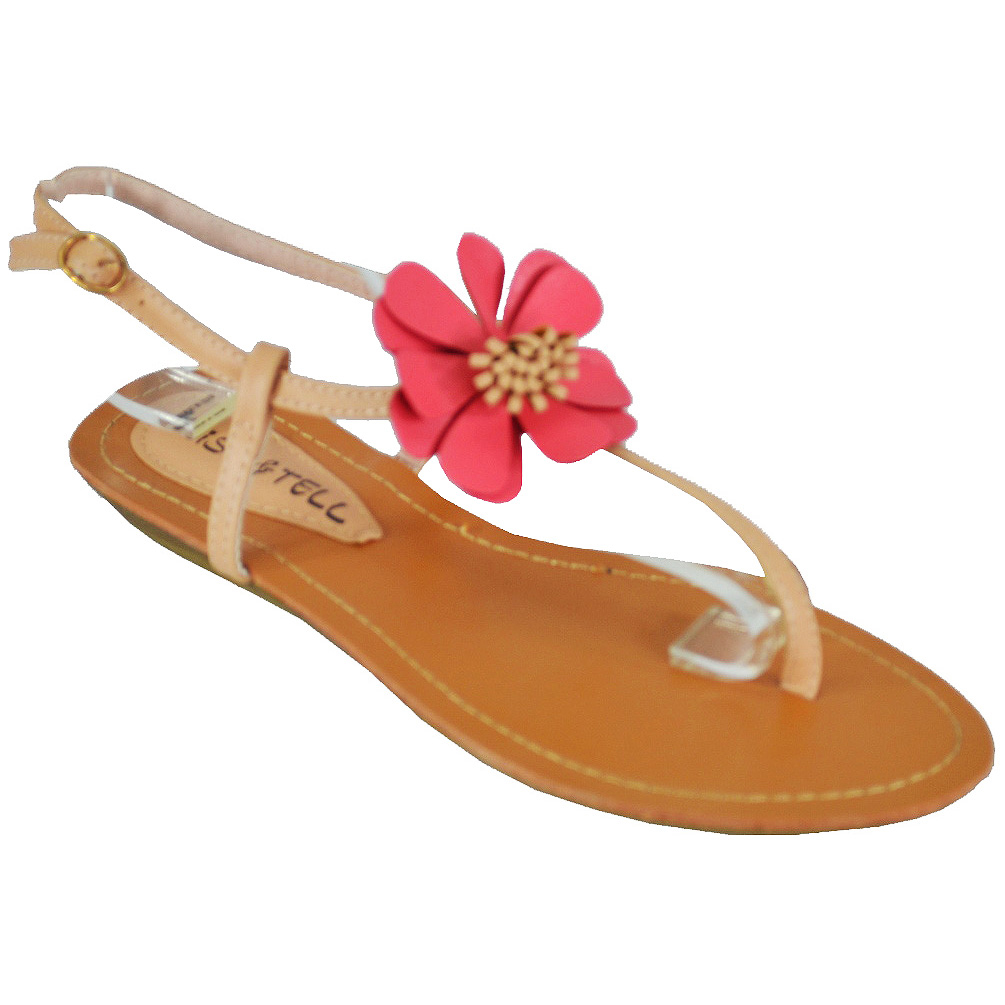 Kiss & Tell Women's Shari -23 Peach Flat Sandals Kiss & Tell Women's Shari -23 Peach Flat Sandals