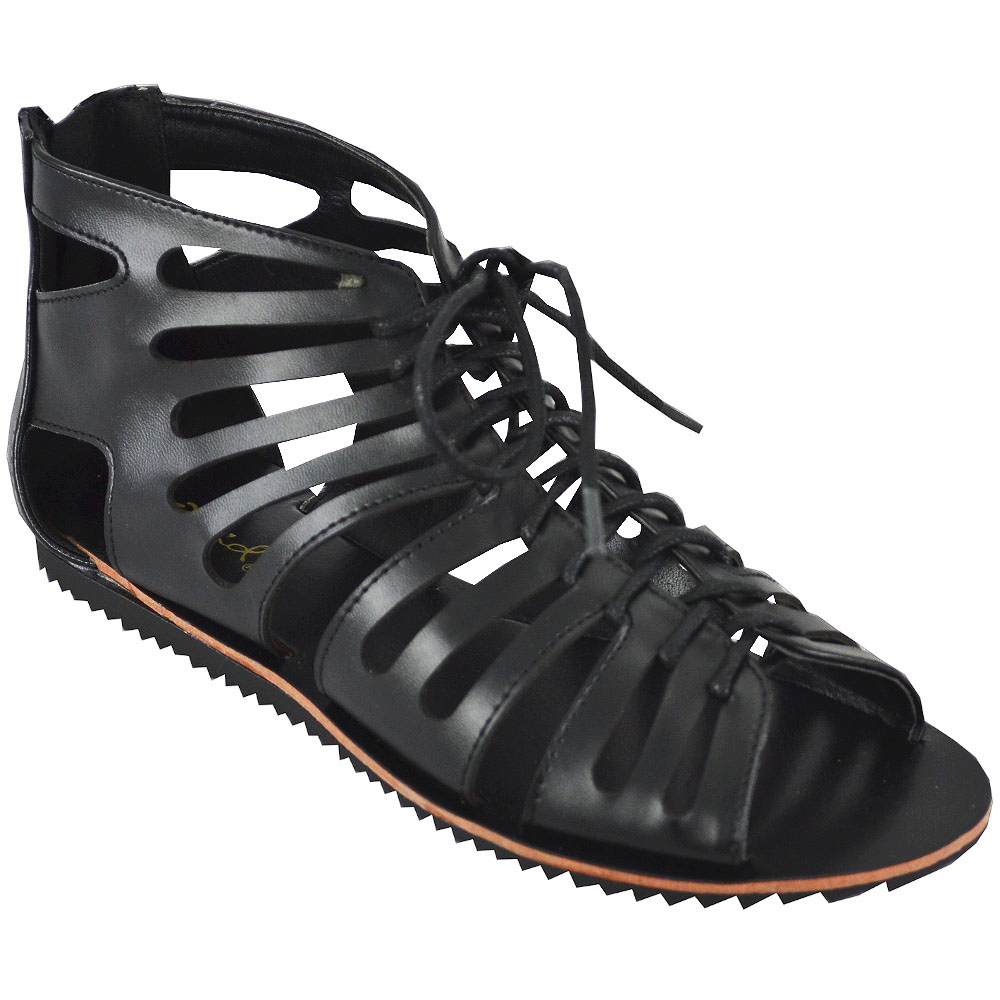 Qupid Women's Grin-07 Black Flat Sandals Qupid Women's Grin-07 Black Flat Sandals