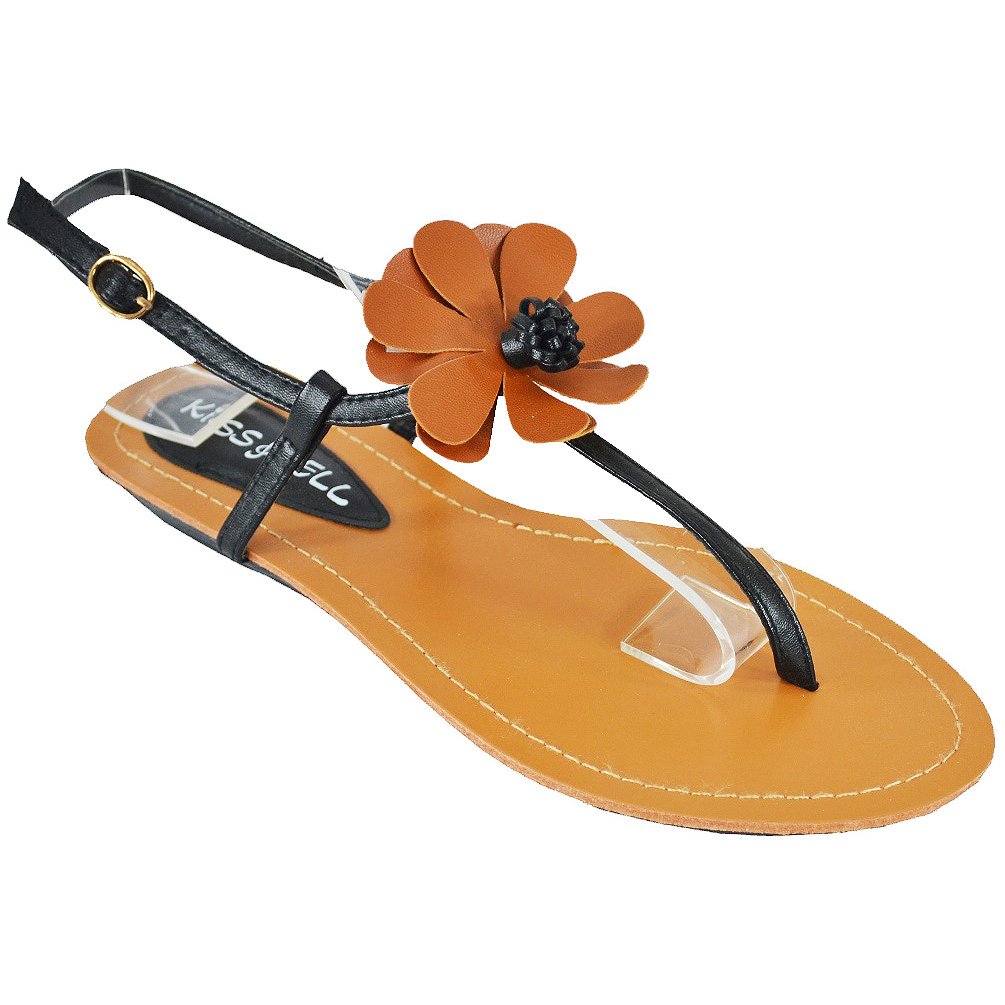 Kiss & Tell Women's Shari -23 Black Flat Sandals Kiss & Tell Women's Shari -23 Black Flat Sandals