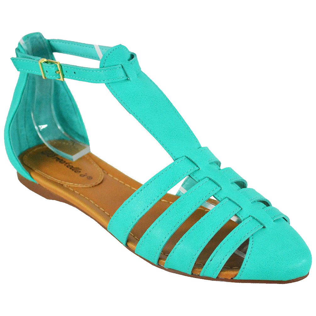 Breckelle Women's Donna-31 Seafoam Green Pointed T-Strap Sandal Breckelle Women's Donna-31 Seafoam Green Pointed T-Strap Sandal
