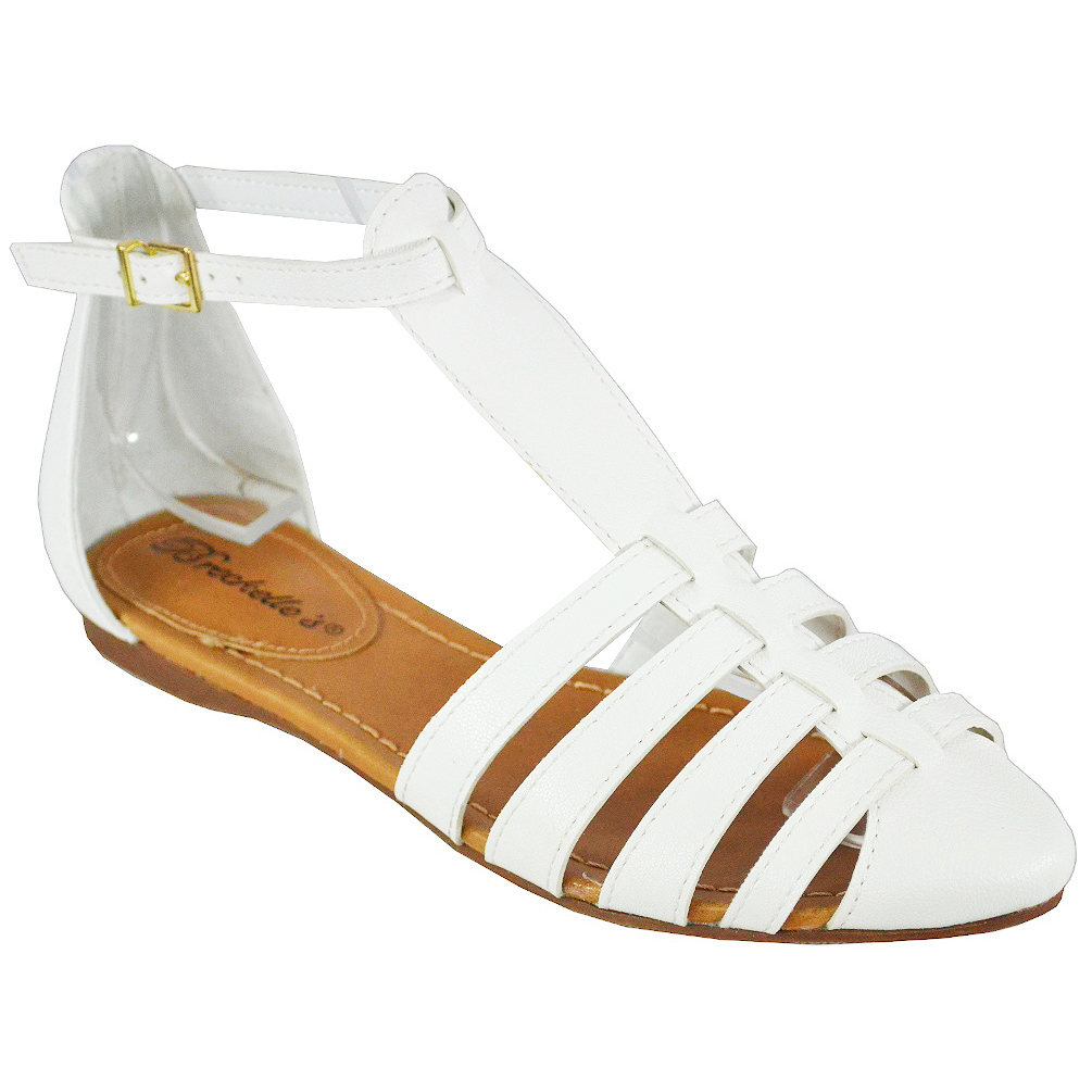 Breckelle Women's Donna-31 White Pointed T-Strap Sandal Breckelle Women's Donna-31 White Pointed T-Strap Sandal