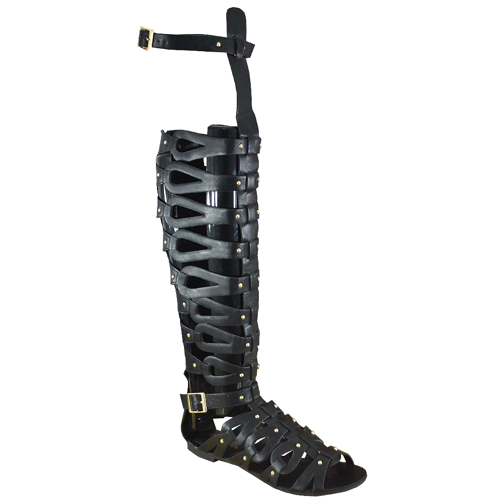Breckelle Women's Solo-11 Black Over-the-Knee Gladiator Flat Sandal Breckelle Women's Solo-11 Black Over-the-Knee Gladiator Flat Sandal