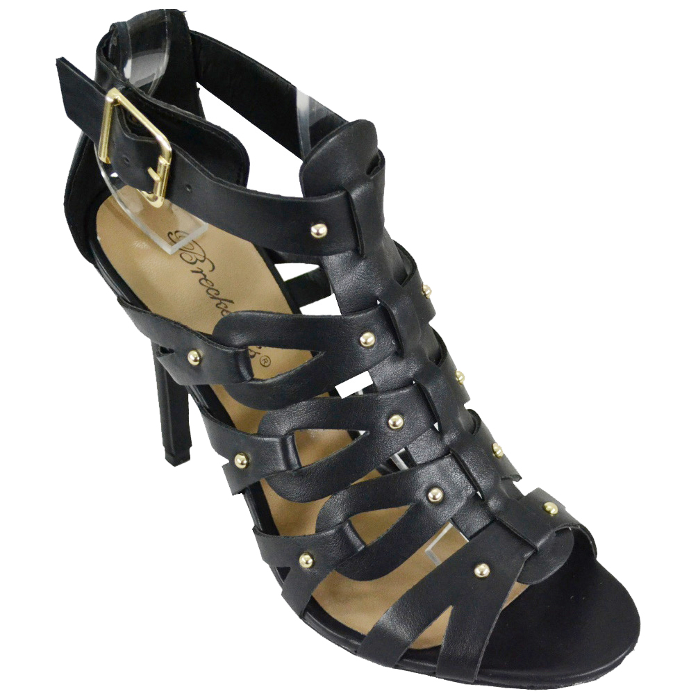 Breckelle Women's Darcey-11 Black Gladiator Stiletto Heel Sandal Breckelle Women's Darcey-11 Black Gladiator Stiletto Heel Sandal