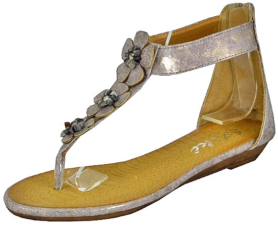 Yoki Women's Perly Gray Flat Sandals Yoki Women's Perly Gray Flat Sandals