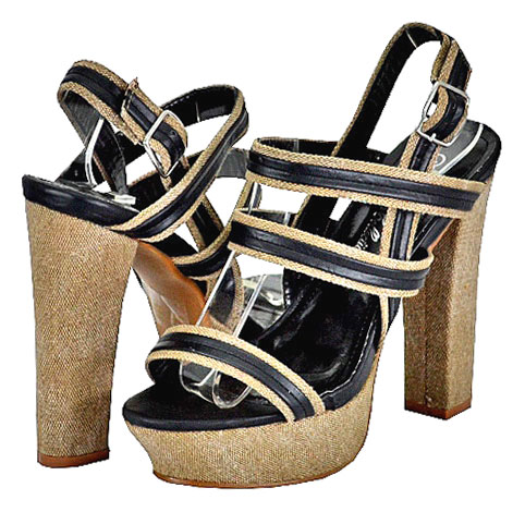 Blossom Women's Ella-2 Black Platform Sandals Blossom Women's Ella-2 Black Platform Sandals