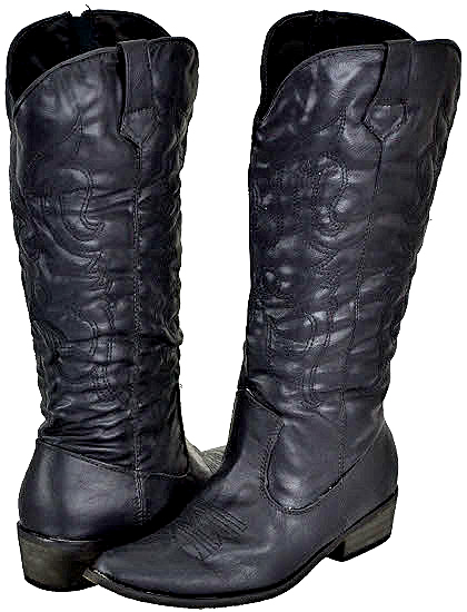 Yoki Women's Cowboy Black Cowboy Boots at Sears.com