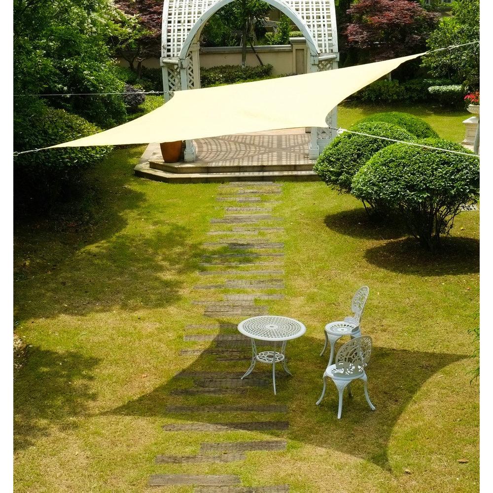 Cool Area Rectangle 9'10" X 13' Sun Shade Sail, UV Block Patio Sail Perfect For Outdoor Patio Garden Swimming Pool in Color Sand