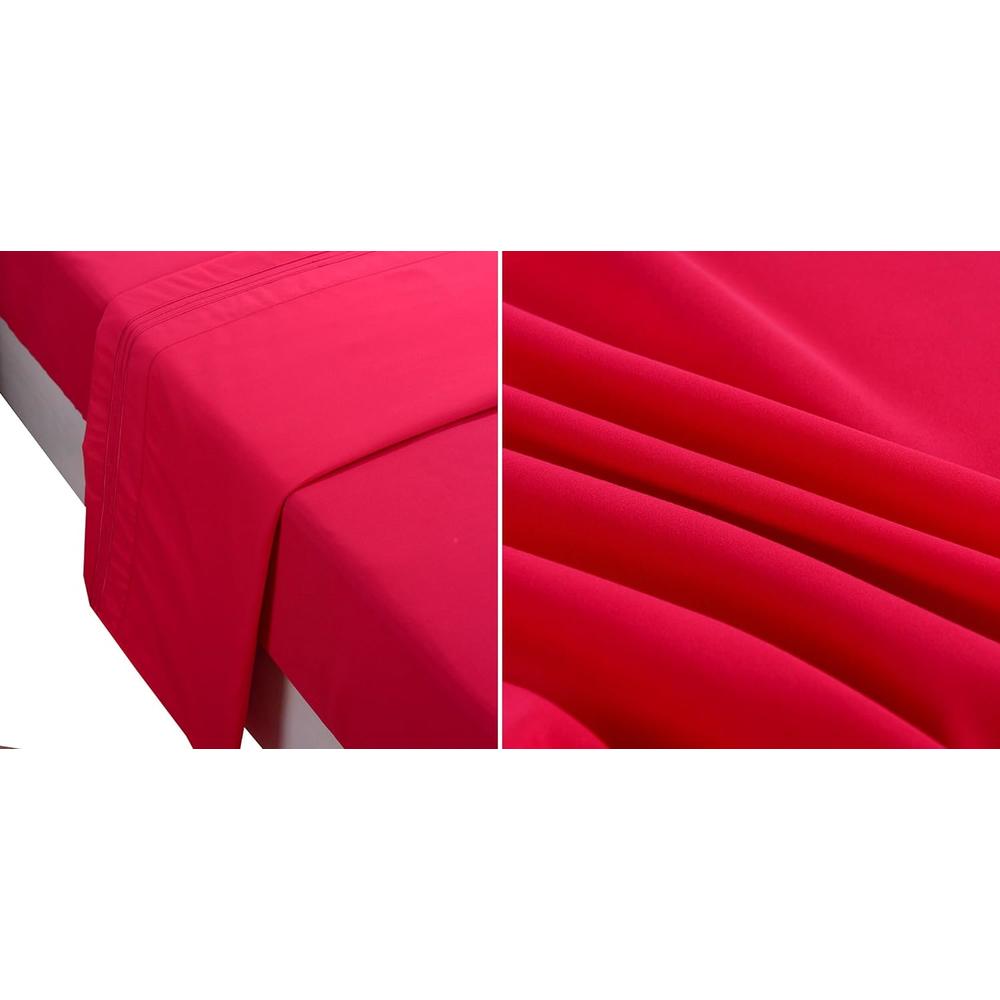 Deep Pockets 4PC Bed sheet set, Hot Pink, Queen Size