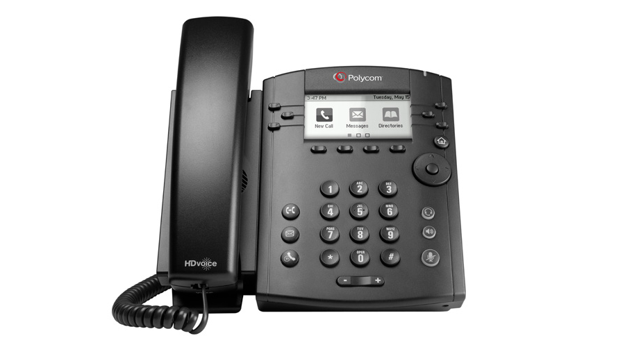 Polycom - 2200-46135-001 - VVX 300 6-line Desktop Phone with HD Voice with Power Supply