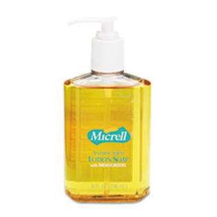GOJO MICRELL Antibacterial Lotion Soap, Unscented Liquid, 8 oz Pump GOJO MICRELL Antibacterial Lotion Soap, Unscented Liquid, 8 oz Pump