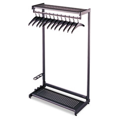 MotivationUSA * Single-Side, Garment Rack w/Two Shelves, Eight Hangers, Steel, Black at Sears.com