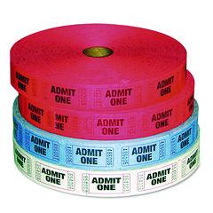 MotivationUSA * Admit-One Ticket Multi-Pack, 4 Rolls, 2 Red, 1 Blue, 1 White, 2000/Rol at Sears.com