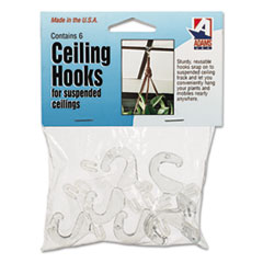 MotivationUSA * Clear Plastic Ceiling Hooks, 5/16 x 3/4 x 1-3/8, 6 Hooks/Pack at Sears.com