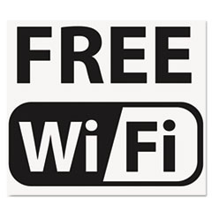MotivationUSA * Self-Stick FREE Wi-Fi-Sign, Vinyl, 6 x 6, Black/White at Sears.com