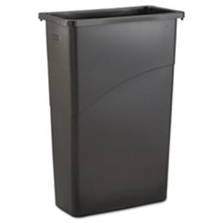 COU ** Slim Jim Waste Receptacle, Rectangular, Plastic, 23gal, Black COU ** Slim Jim Waste Receptacle, Rectangular, Plastic, 23gal, Black