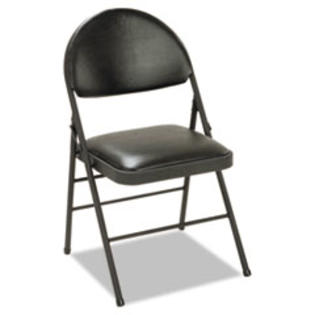 Bridgeport * XL Folding Chairs, Vinyl Seat & Back, Black, 4/Carton Bridgeport * XL Folding Chairs, Vinyl Seat & Back, Black, 4/Carton