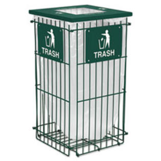 Ex-Cell * Clean Grid Fully Collapsible Waste Receptacle, Square Top, 45gal, Hunter Green Ex-Cell * Clean Grid Fully Collapsible Waste Receptacle, Square Top, 45gal, Hunter Green