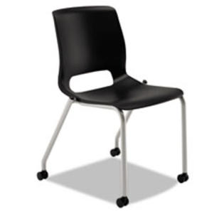 HON * Motivate Seating 4-Leg Stacking Chair, Onyx/Platinum, 2/Carton HON * Motivate Seating 4-Leg Stacking Chair, Onyx/Platinum, 2/Carton