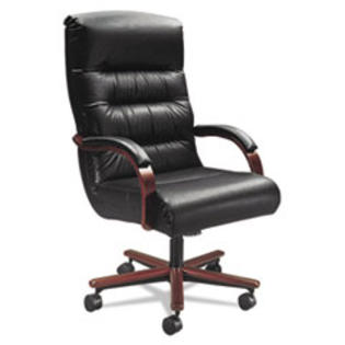 COU - Horizon Collection Executive High Back Chair, Black Leather/Mahogany COU - Horizon Collection Executive High Back Chair, Black Leather/Mahogany