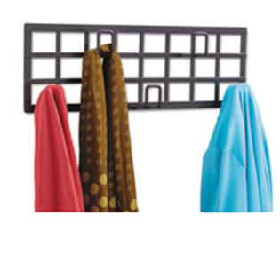 COU - Grid Coat Rack, 21-1/2w x 2-1/4d x 6-3/4h, 5 Hooks, Black COU - Grid Coat Rack, 21-1/2w x 2-1/4d x 6-3/4h, 5 Hooks, Black