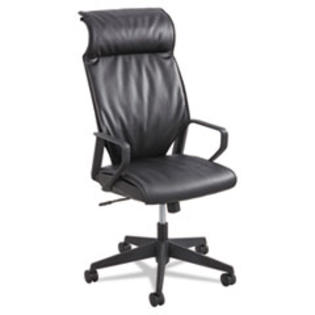 COU - Priya Series Leather Executive High-Back Chair, Loop Arms, Black Back/Black Seat COU - Priya Series Leather Executive High-Back Chair, Loop Arms, Black Back/Black Seat