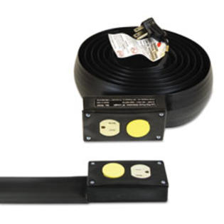 MotivationUSA Lay-Flat Power Extension And Cord Cover, 13 Amps, 125 V, 10ft, Black MotivationUSA Lay-Flat Power Extension And Cord Cover, 13 Amps, 125 V, 10ft, Black