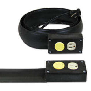 MotivationUSA Lay-Flat Power Extension And Cord Cover, 13 Amps, 125 V, 5ft, Black MotivationUSA Lay-Flat Power Extension And Cord Cover, 13 Amps, 125 V, 5ft, Black