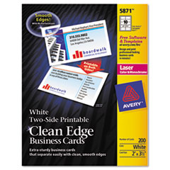 COU ** Two-Side Clean Edge Laser Business Cards, 2 x 3 1/2, White, 1000/Pack at Sears.com