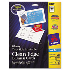 COU ** Two-Sided Printable Clean Edge Business Cards, 2 x 3 1/2, Glossy White at Sears.com