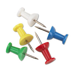 COU ** Plastic Head Push Pins, Plastic, Assorted, 3/8", 100/Box at Sears.com