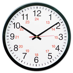COU ** 24-Hour Round Wall Clock, 12 3/4 ", Black at Sears.com
