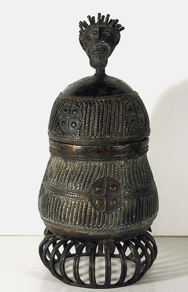 African, African Brass Jar with Head - II, Artifact African, African Brass Jar with Head - II, Artifact