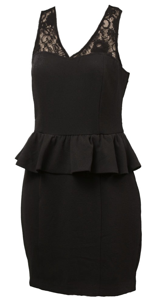 ARK & CO DY14552G Peplum Lace Eve Womens Dresses Black Size S ARK & CO DY14552G Peplum Lace Eve Womens Dresses Black Size S