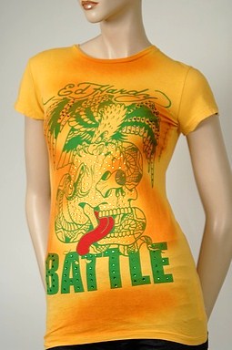 Ed Hardy Battle S/S Womens T Shirt Yellow Size Xs at Sears.com