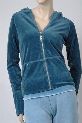 Bejeweled By Susan Fixel Bejeweled Velour Hoodie Womens Sweatshirt Blue Size Xs at Sears.com
