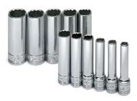 SK HAND TOOL LLC 11 Piece 12 Point Deep Socket Set 1/4 Drive