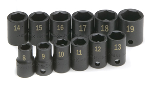 SK HAND TOOL LLC 12 Piece 6 Point Standard Metric Impact Socket Set