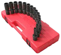Sunex Tool 1/2 Dr 12 Pt Metric Deep 15Pc Universal Impact Skt Set