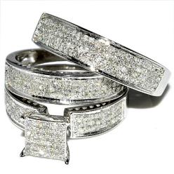 rings midwestjewellerycom his and her trio wedding rings set 1ct w diamonds 10k - White Gold Wedding Rings For Her rings midwestjewellerycom his and her trio wedding rings set 1ct w diamonds 10k - White Gold Wedding Rings For Her