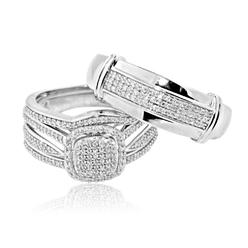 rings midwestjewellerycom 10k white gold 054cttw diamond trio wedding rings set his - His And Hers Wedding Ring Sets rings midwestjewellerycom 10k white gold 054cttw diamond trio wedding rings set his - His And Hers Wedding Ring Sets