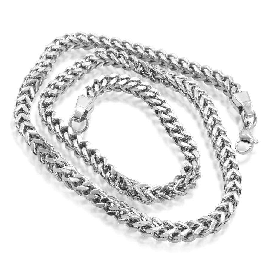 MLG Jewelry Mens Solid 24 inch Stainless Steel Silver Color Link Chain Necklace at Sears.com