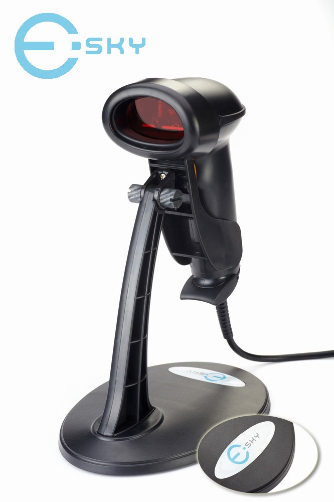 ESky USB Automatic Laser Barcode Scanner Scanning Barcode Bar-code Reader with Hands Free Adjustable Stand - Black at Sears.com