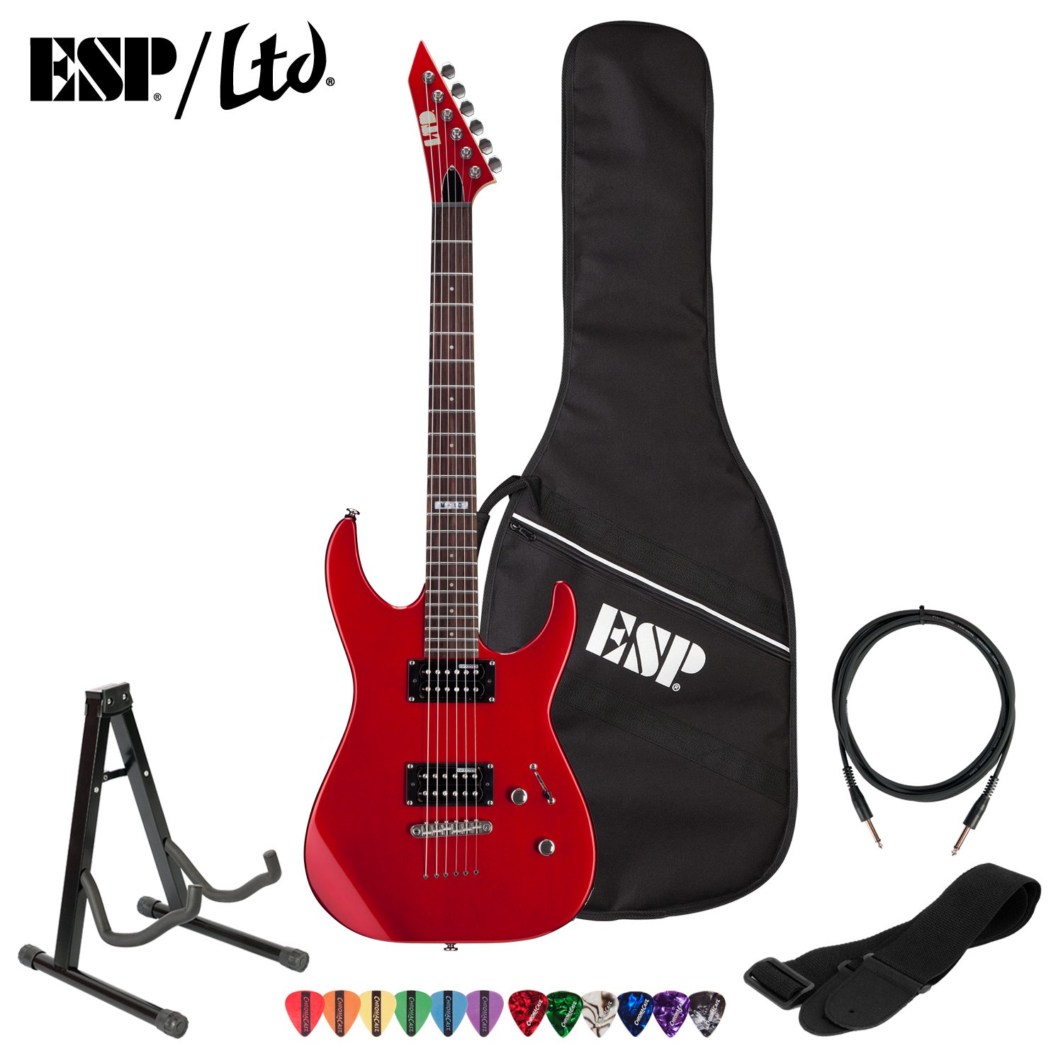 ESP LTD M10KIT-CAR Electric Guitar with 10' Cable, Strap, Stand, ChromaCast Pick Sampler & ESP Gig Bag at Sears.com